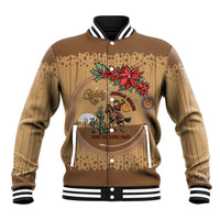 Cowboy Christmas Baseball Jacket Giddy Up Jingle Horse Brown Version - Wonder Print Shop