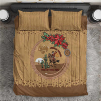 Cowboy Christmas Bedding Set Giddy Up Jingle Horse Brown Version - Wonder Print Shop