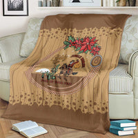 Cowboy Christmas Blanket Giddy Up Jingle Horse Brown Version - Wonder Print Shop