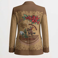 Cowboy Christmas Blazer Giddy Up Jingle Horse Brown Version - Wonder Print Shop