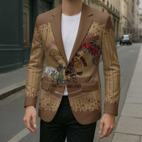 Cowboy Christmas Blazer Giddy Up Jingle Horse Brown Version - Wonder Print Shop