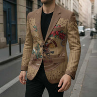 Cowboy Christmas Blazer Giddy Up Jingle Horse Brown Version - Wonder Print Shop