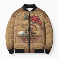 Cowboy Christmas Bomber Puffer Jacket Giddy Up Jingle Horse Brown Version - Wonder Print Shop