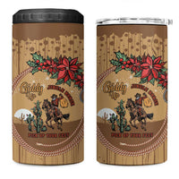 Cowboy Christmas 4 in 1 Can Cooler Tumbler Giddy Up Jingle Horse Brown Version - Wonder Print Shop
