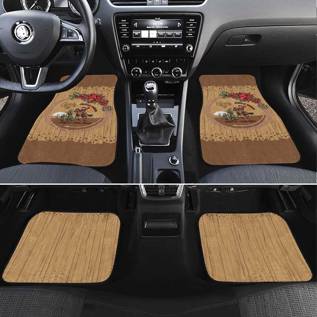 Cowboy Christmas Car Mats Giddy Up Jingle Horse Brown Version - Wonder Print Shop