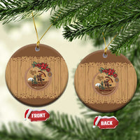 Cowboy Christmas Ceramic Ornament Giddy Up Jingle Horse Brown Version - Wonder Print Shop