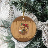 Cowboy Christmas Ceramic Ornament Giddy Up Jingle Horse Brown Version - Wonder Print Shop