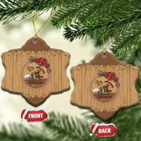 Cowboy Christmas Ceramic Ornament Giddy Up Jingle Horse Brown Version - Wonder Print Shop