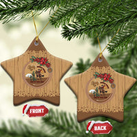 Cowboy Christmas Ceramic Ornament Giddy Up Jingle Horse Brown Version - Wonder Print Shop