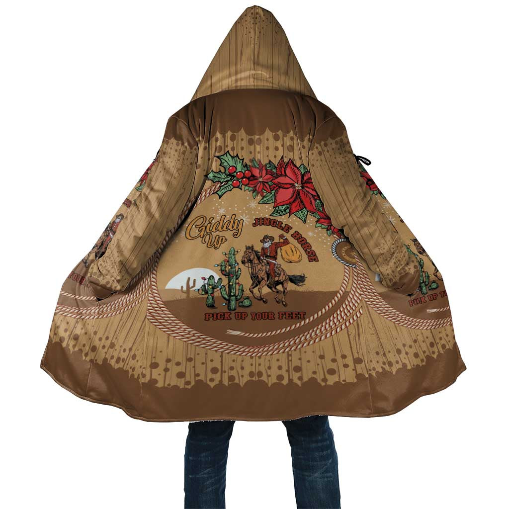 Cowboy Christmas Cloak Giddy Up Jingle Horse Brown Version - Wonder Print Shop