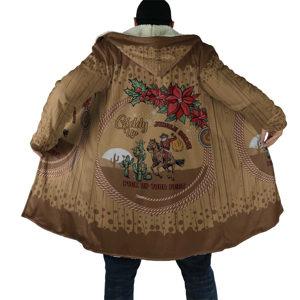 Cowboy Christmas Cloak Giddy Up Jingle Horse Brown Version - Wonder Print Shop