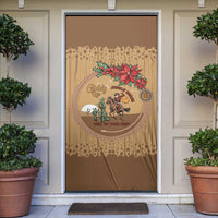 Cowboy Christmas Door Cover Giddy Up Jingle Horse Brown Version - Wonder Print Shop