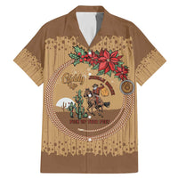 Cowboy Christmas Family Matching Mermaid Dress and Hawaiian Shirt Giddy Up Jingle Horse Brown Version - Wonder Print Shop