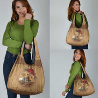 Cowboy Christmas Grocery Bag Giddy Up Jingle Horse Brown Version - Wonder Print Shop