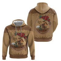 Cowboy Christmas Hoodie Giddy Up Jingle Horse Brown Version - Wonder Print Shop