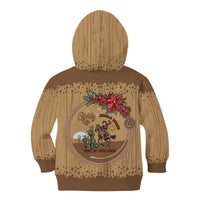 Cowboy Christmas Kid Hoodie Giddy Up Jingle Horse Brown Version - Wonder Print Shop