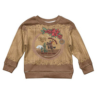 Cowboy Christmas Kid Ugly Christmas Sweater Giddy Up Jingle Horse Brown Version - Wonder Print Shop