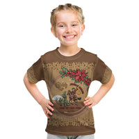 Cowboy Christmas Kid T Shirt Giddy Up Jingle Horse Brown Version - Wonder Print Shop
