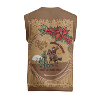 Cowboy Christmas Knitted V-Neck Vest Giddy Up Jingle Horse Brown Version - Wonder Print Shop