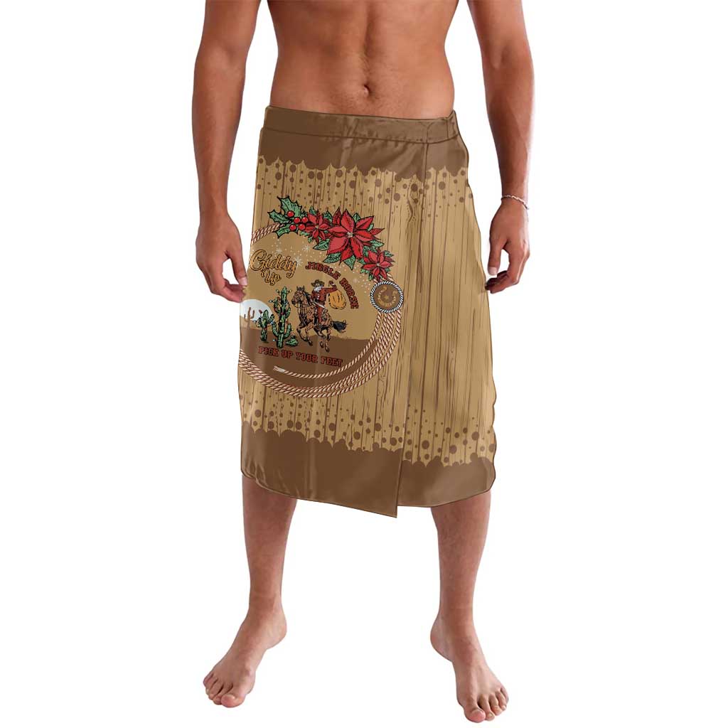 Cowboy Christmas Lavalava Giddy Up Jingle Horse Brown Version - Wonder Print Shop