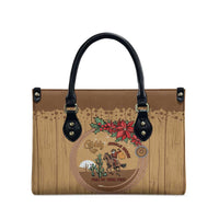 Cowboy Christmas Leather Bag Giddy Up Jingle Horse Brown Version - Wonder Print Shop
