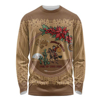 Cowboy Christmas Long Sleeve Shirt Giddy Up Jingle Horse Brown Version - Wonder Print Shop