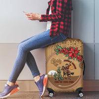 Cowboy Christmas Luggage Cover Giddy Up Jingle Horse Brown Version - Wonder Print Shop
