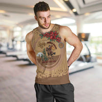 Cowboy Christmas Men Tank Top Giddy Up Jingle Horse Brown Version - Wonder Print Shop