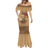 Cowboy Christmas Mermaid Dress Giddy Up Jingle Horse Brown Version - Wonder Print Shop