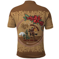 Cowboy Christmas Polo Shirt Giddy Up Jingle Horse Brown Version - Wonder Print Shop