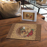 Cowboy Christmas Puzzle Giddy Up Jingle Horse Brown Version - Wonder Print Shop