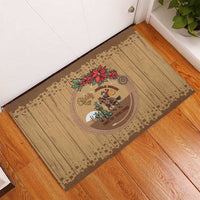Cowboy Christmas Rubber Doormat Giddy Up Jingle Horse Brown Version - Wonder Print Shop