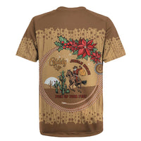Cowboy Christmas Rugby Jersey Giddy Up Jingle Horse Brown Version - Wonder Print Shop