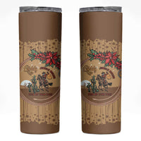 Cowboy Christmas Skinny Tumbler Giddy Up Jingle Horse Brown Version - Wonder Print Shop