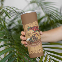 Cowboy Christmas Skinny Tumbler Giddy Up Jingle Horse Brown Version - Wonder Print Shop