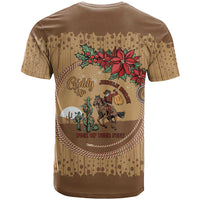 Cowboy Christmas T Shirt Giddy Up Jingle Horse Brown Version - Wonder Print Shop