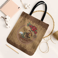 Cowboy Christmas Tote Bag Giddy Up Jingle Horse Brown Version - Wonder Print Shop