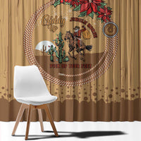 Cowboy Christmas Window Curtain Giddy Up Jingle Horse Brown Version - Wonder Print Shop