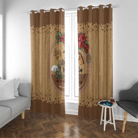 Cowboy Christmas Window Curtain Giddy Up Jingle Horse Brown Version - Wonder Print Shop