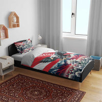 Austria Black Eagle Bedding Set Edelweiss with Austrian Flag - Wonder Print Shop