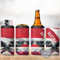 Austria Black Eagle 4 in 1 Can Cooler Tumbler Edelweiss with Austrian Flag - Wonder Print Shop