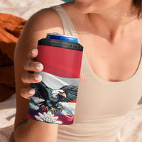 Austria Black Eagle 4 in 1 Can Cooler Tumbler Edelweiss with Austrian Flag - Wonder Print Shop