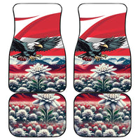 Austria Black Eagle Car Mats Edelweiss with Austrian Flag - Wonder Print Shop