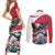 Austria Black Eagle Couples Matching Short Sleeve Bodycon Dress and Long Sleeve Button Shirt Edelweiss with Austrian Flag - Wonder Print Shop