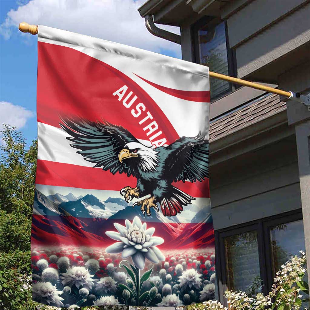 Austria Black Eagle Garden Flag Edelweiss with Austrian Flag - Wonder Print Shop