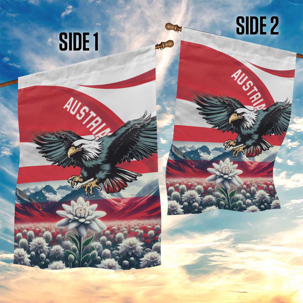 Austria Black Eagle Garden Flag Edelweiss with Austrian Flag - Wonder Print Shop