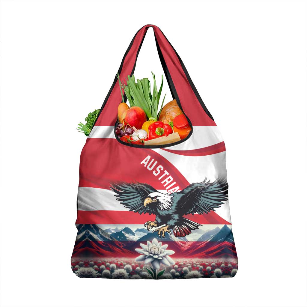 Austria Black Eagle Grocery Bag Edelweiss with Austrian Flag