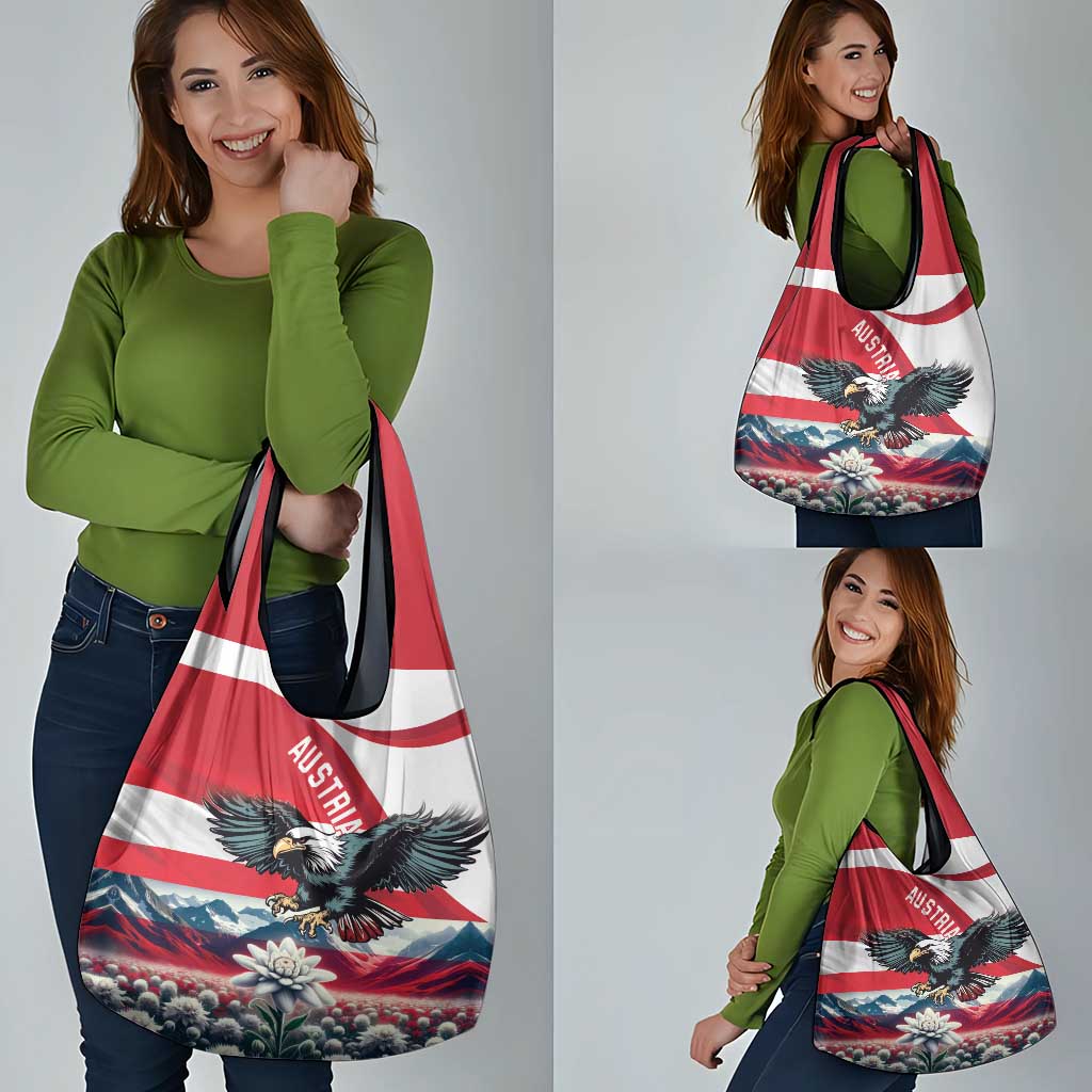 Austria Black Eagle Grocery Bag Edelweiss with Austrian Flag