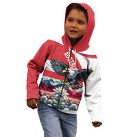 Austria Black Eagle Kid Hoodie Edelweiss with Austrian Flag - Wonder Print Shop