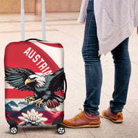 Austria Black Eagle Luggage Cover Edelweiss with Austrian Flag - Wonder Print Shop